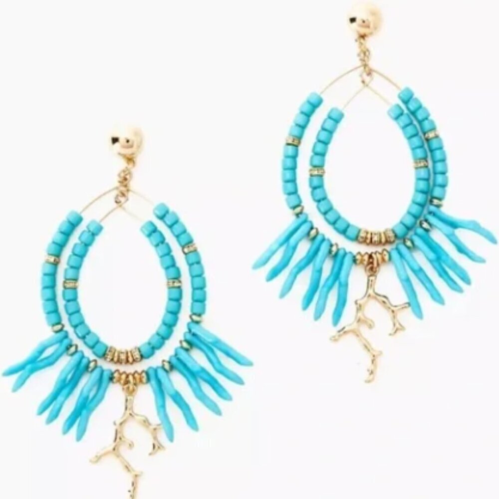 Lilly Pulitzer light aqua Island Calypso beaded earrings new with tags